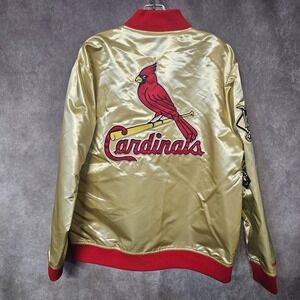 NWT Mitchell & Ness St. Louis Cardinals Gold Satin Lightweight Jacket Men L $150